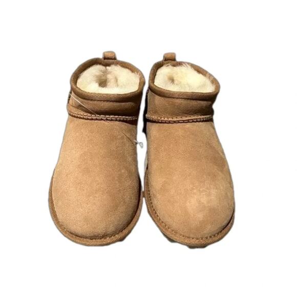 Kirkland Signature Girl’s Boots Shearling Easy Slip on Ankle Brown Size 1 NIB - Picture 8 of 9